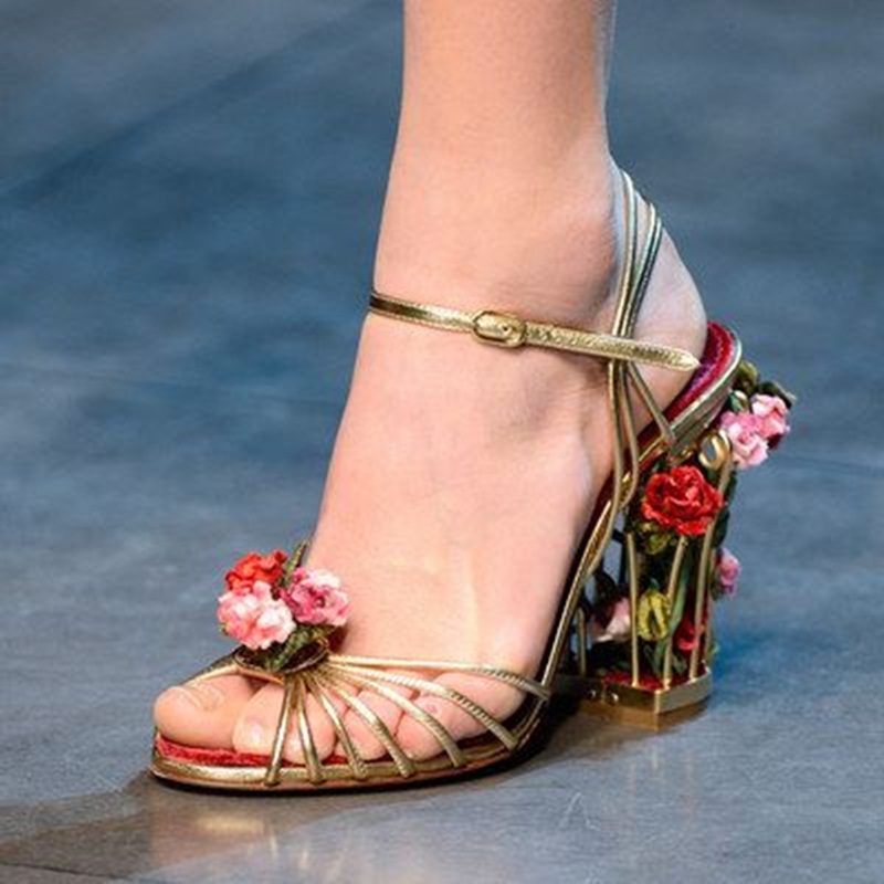 高級鳥かご女性サンダルゴールドメタリックレザーストラップサン - Sandal Strappy Heeled のレビューと価格