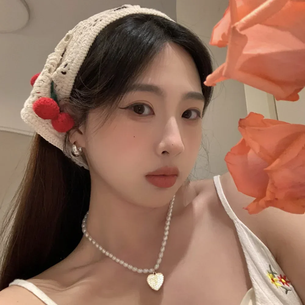 甘いフレンチパストラルスタイルの三角ヘッドバンド、手作りのク - Headband Summer Knit のレビューと価格