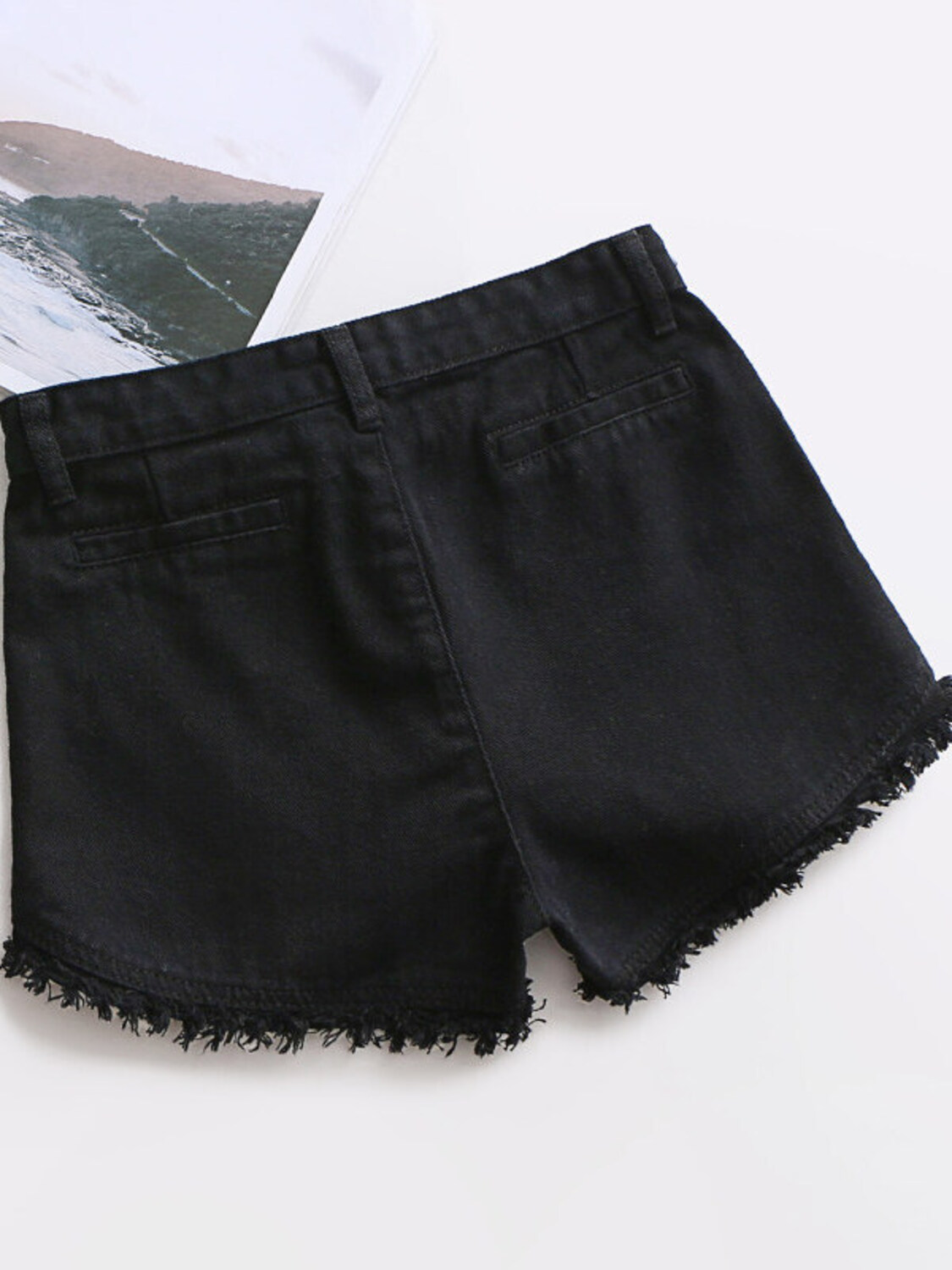 レディース ハイウエスト デニム ショートパンツ ヴィンテー - Shorts Denim Frayed のレビューと価格