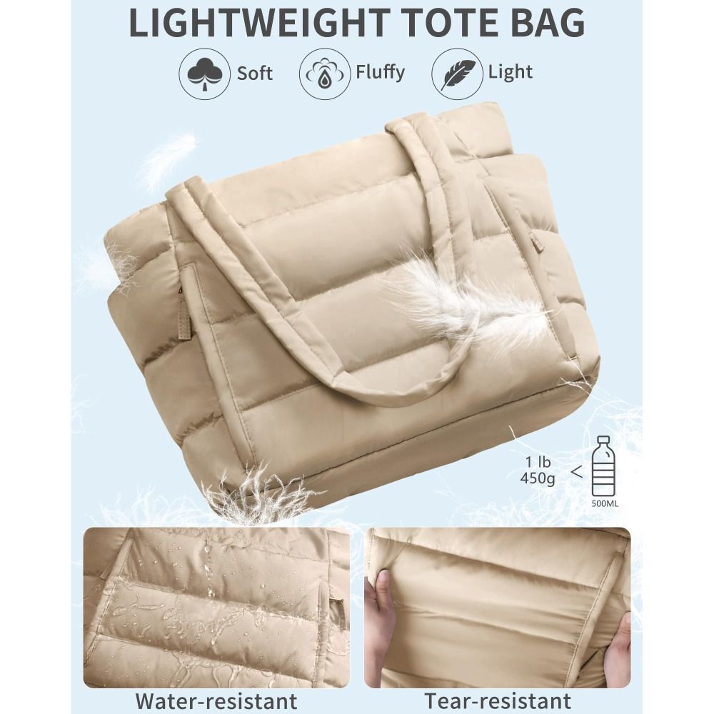 大容量パファートートバッグ 女性用 多ポケット コインケース - Tote Bag Beach のレビューと価格