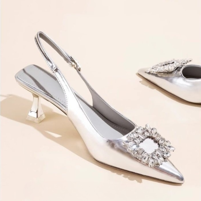 夏のレディースサンダル、新作レディースシューズ、ポインテッド - Sandal Strappy Heeled のレビューと価格