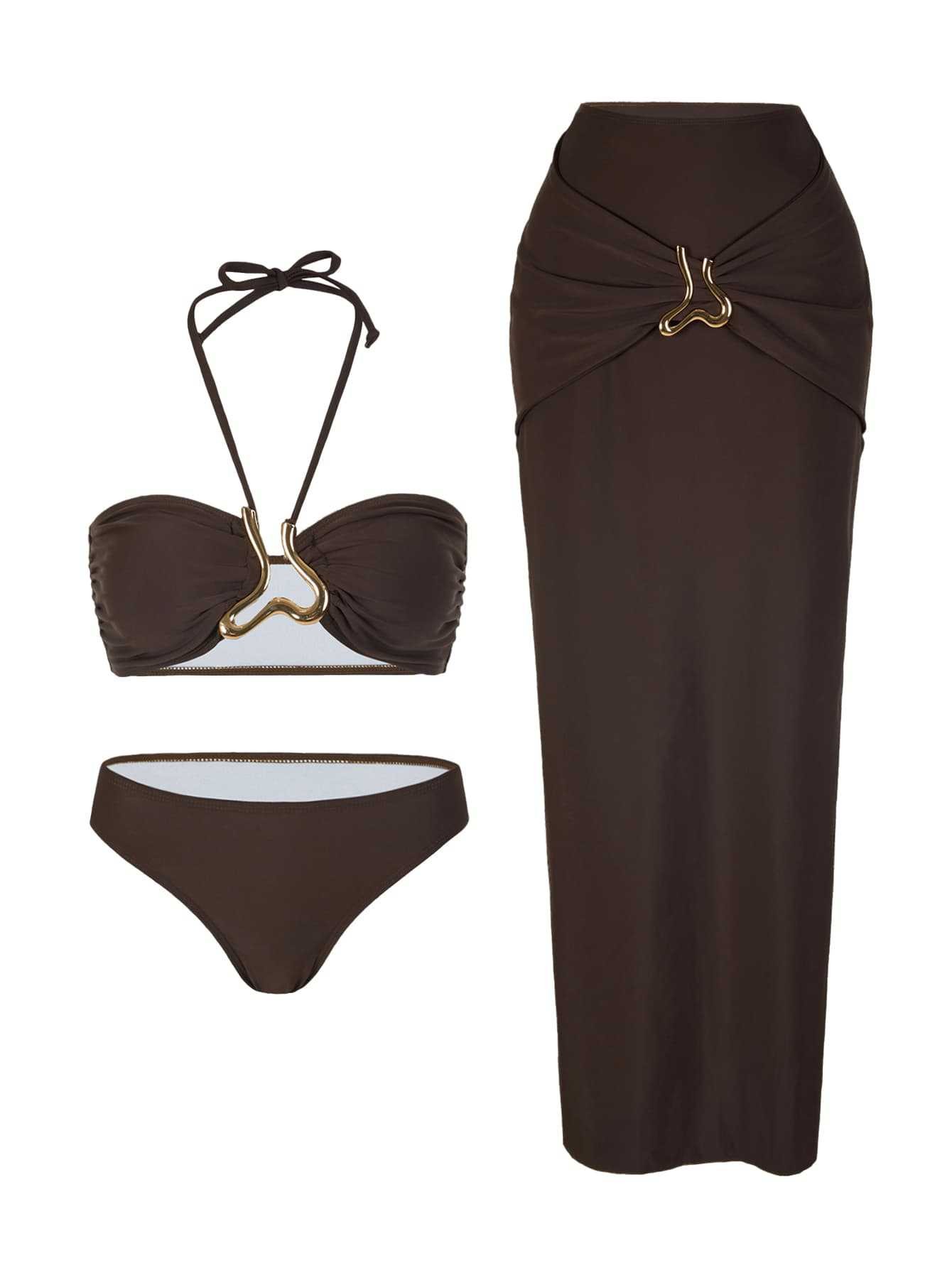 女性用ノースリーブタンキニビキニ、ホルターネック、ハイウエス - Swimsuit Bikini Ruched のレビューと価格