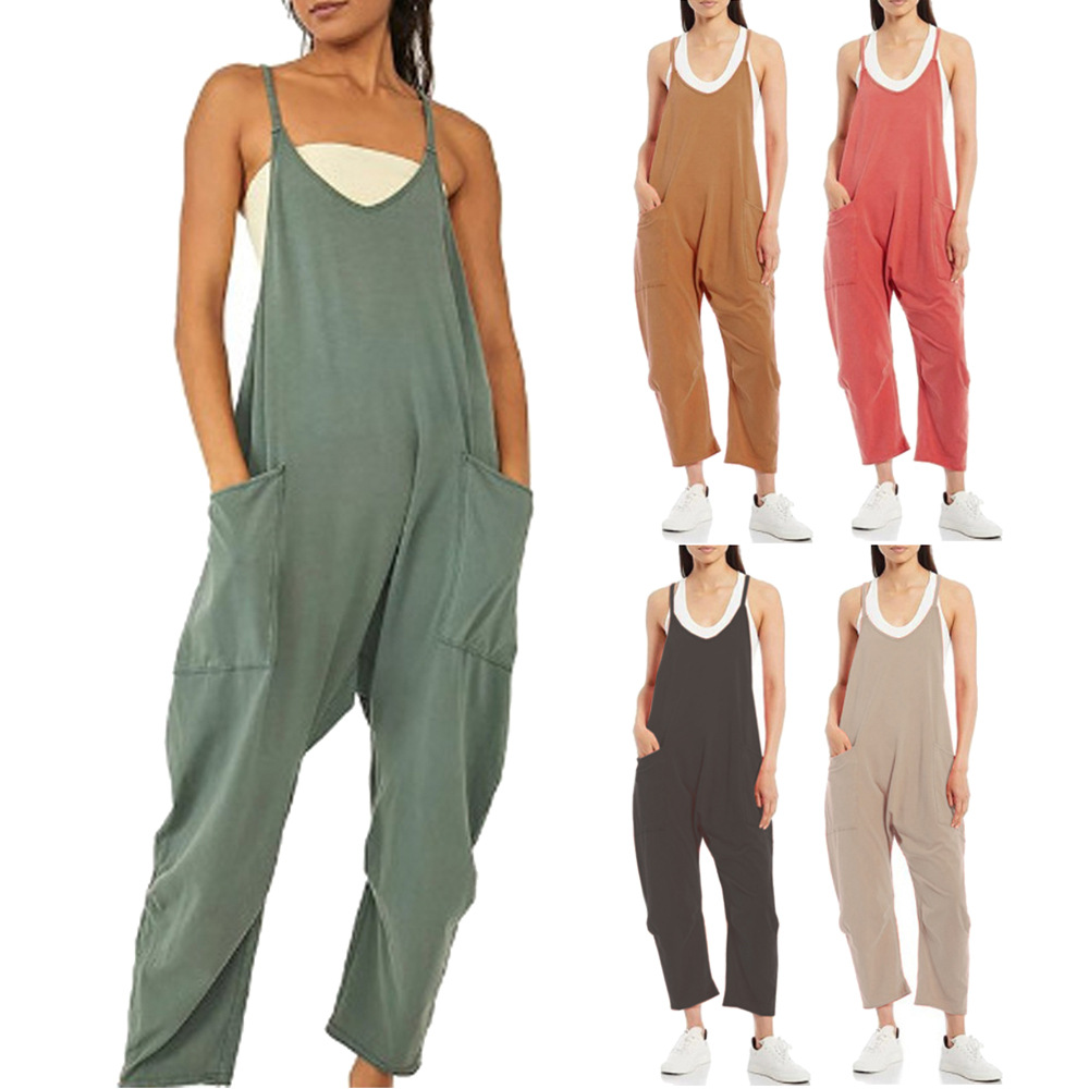 ゆったりとした夏用ジャンプスーツ カジュアル ワイドレッグジ - Jumpsuit Linen Relaxed のレビューと価格