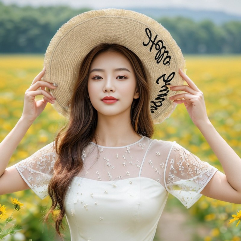 1pc 夏用フロッピービーチハット 女性用、ブライダルパーテ - Hat Floppy Wide のレビューと価格
