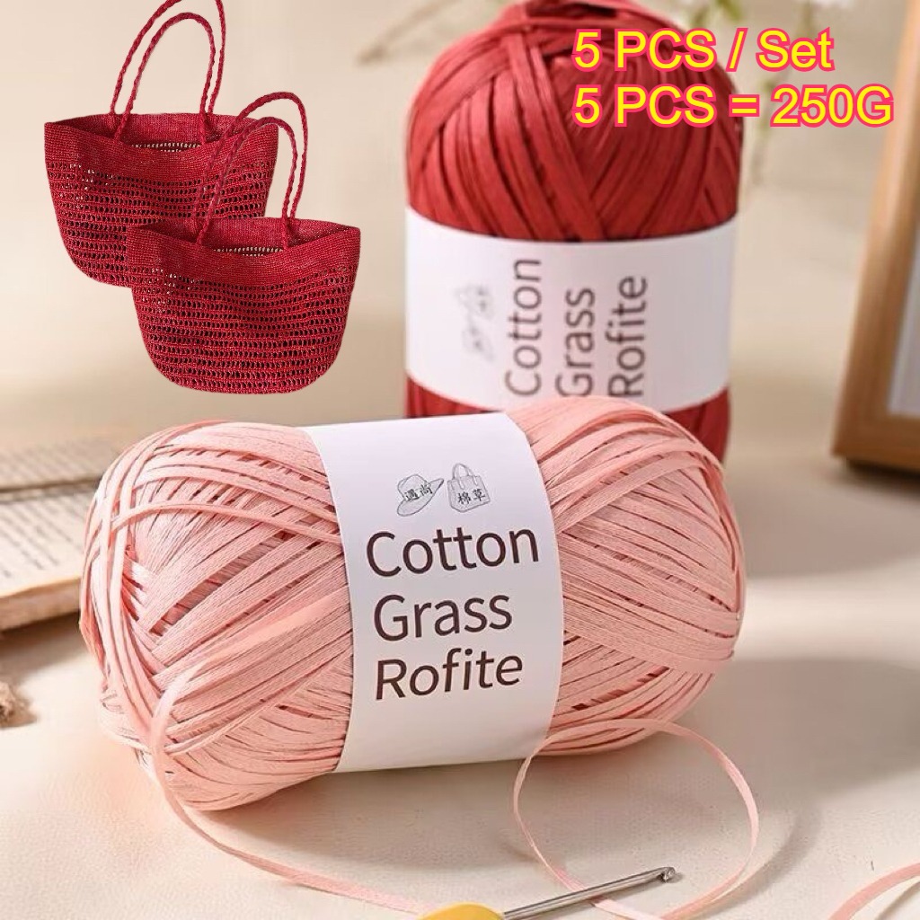 5個入り 250g ラフィアペーパーロープ編み糸 手編み 夏 - Crochet Bag Raffia のレビューと価格
