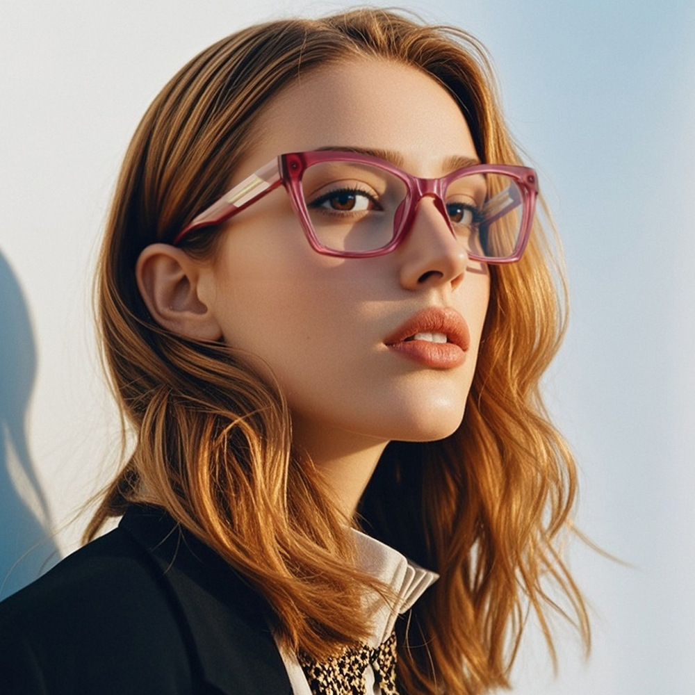 キャットアイ大型フレームブルーライトカット眼鏡フレーム女性向 - Sunglasses Cat Eye のレビューと価格