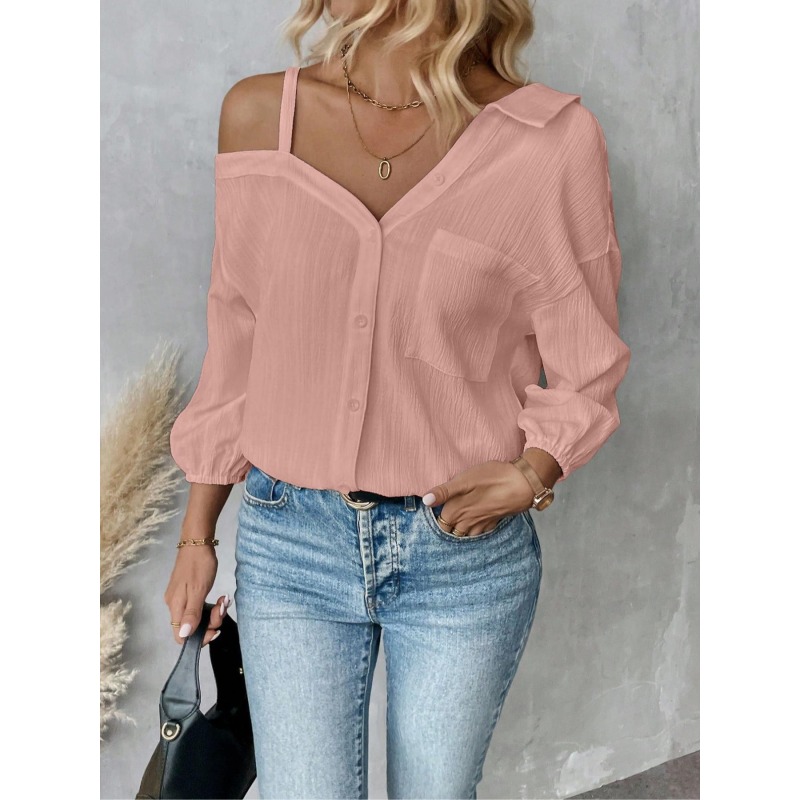 プラスサイズ1XL-5XL女性ブラウストップレディシングルブ - Blouse Off Shoulder のレビューと価格