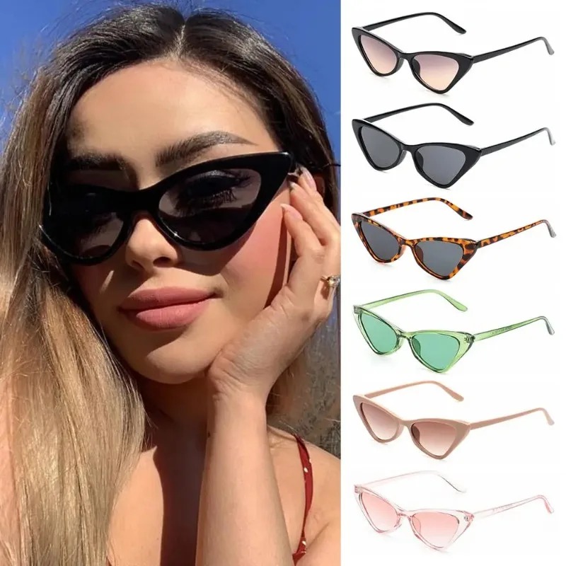 ヴィンテージキャットアイサングラス女性用小さなフレーム日焼け - Sunglasses Cat Eye のレビューと価格