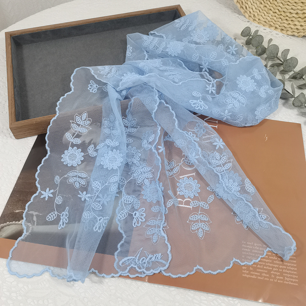 レースひまわりシルクスカーフ妖精気質ヘッドバンド夏薄型多用途 - Headband Summer Knit のレビューと価格