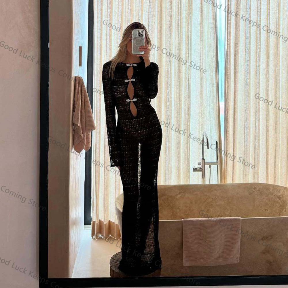 2025年ニットワンピース バックレス カバーアップ レディ - Cover Up Kaftan のレビューと価格